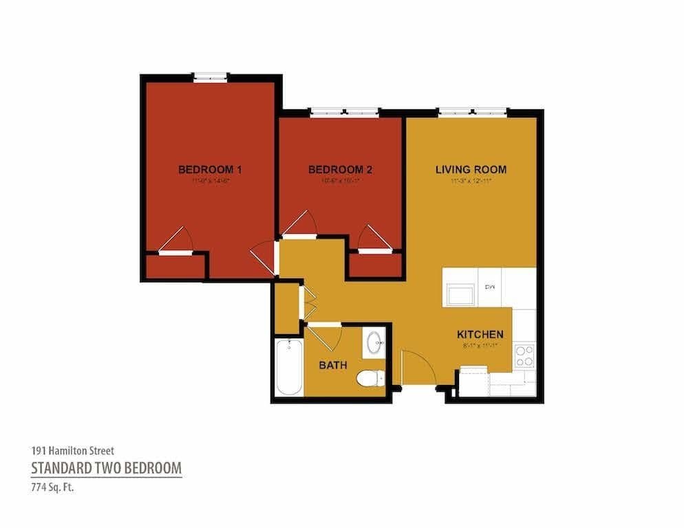 Two Bedroom floor plan