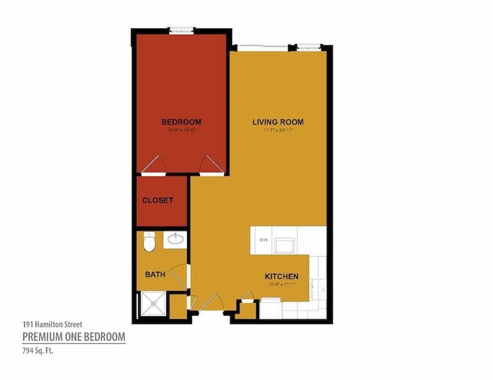 One Bedroom floor plan