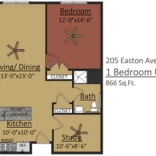 One Bedroom floor plan