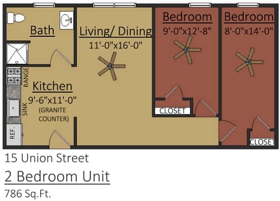 Two Bedroom floor plan