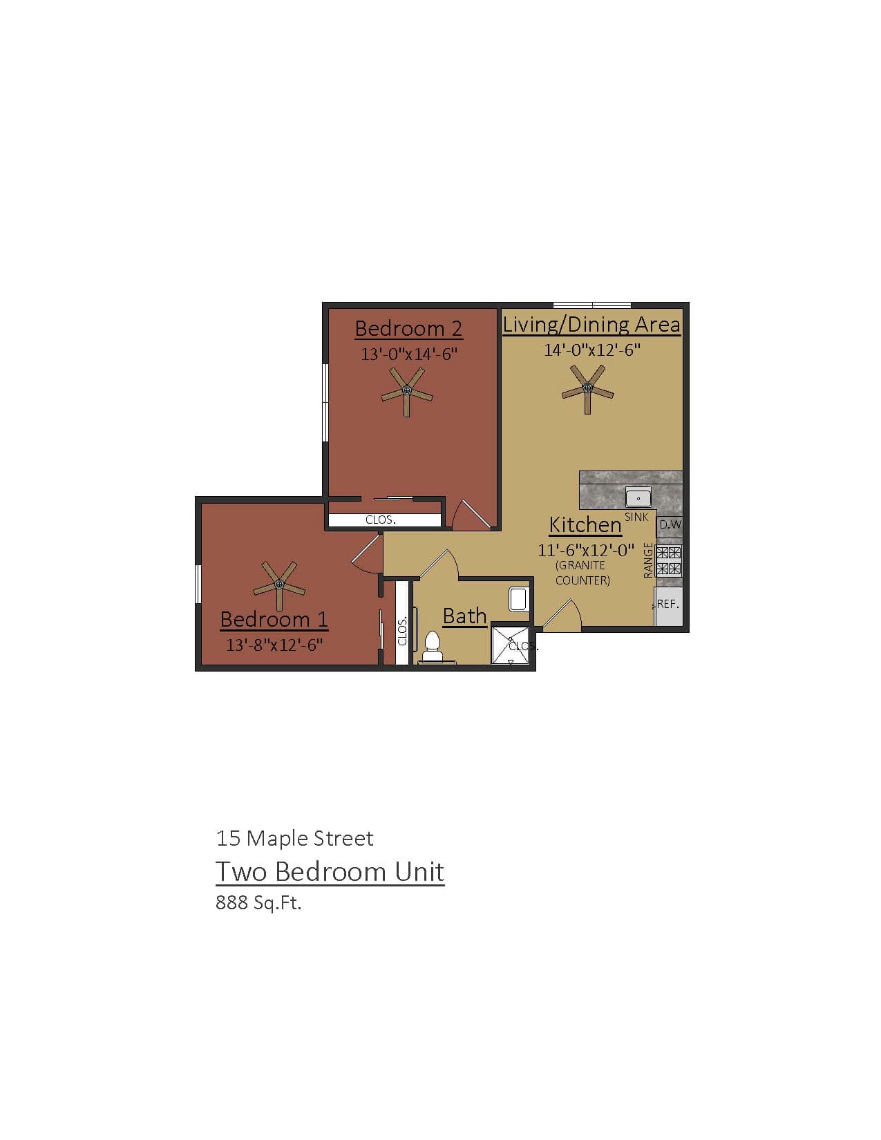 Two Bedroom at 15 Maple Street thumbnail 2