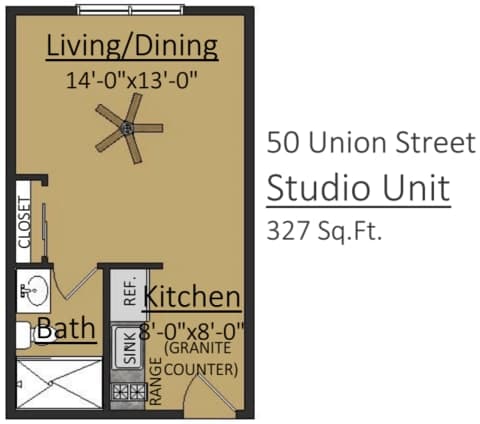 Standard Studio floor plan