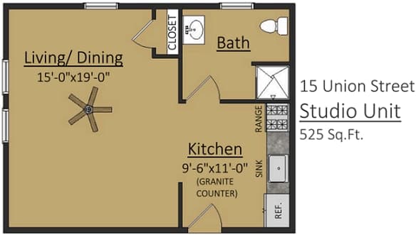 Premium Studio floor plan