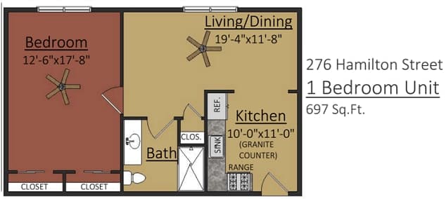 One Bedroom floor plan