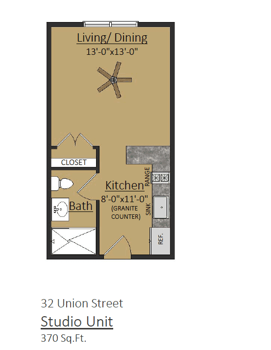 Standard Studio floor plan