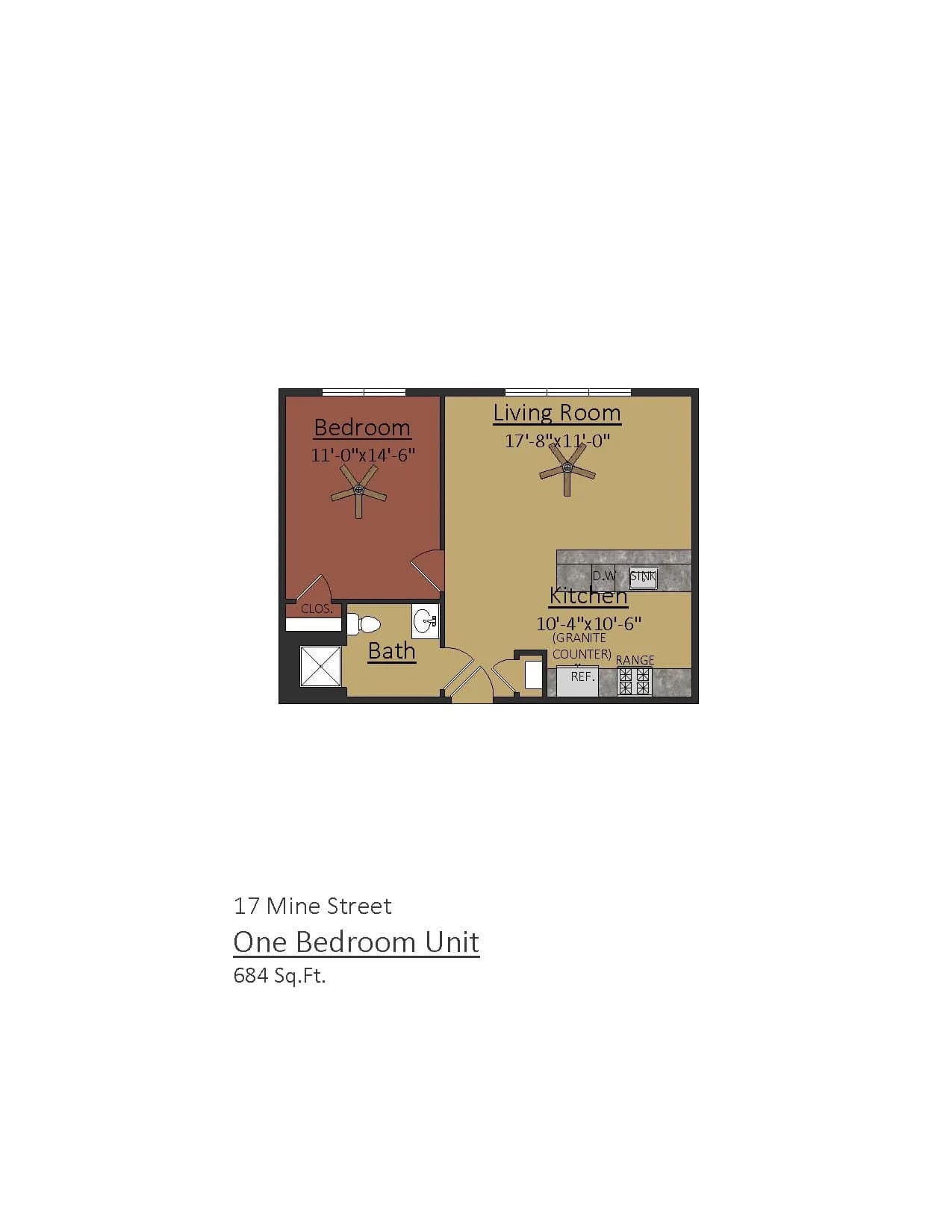 One Bedroom floor plan
