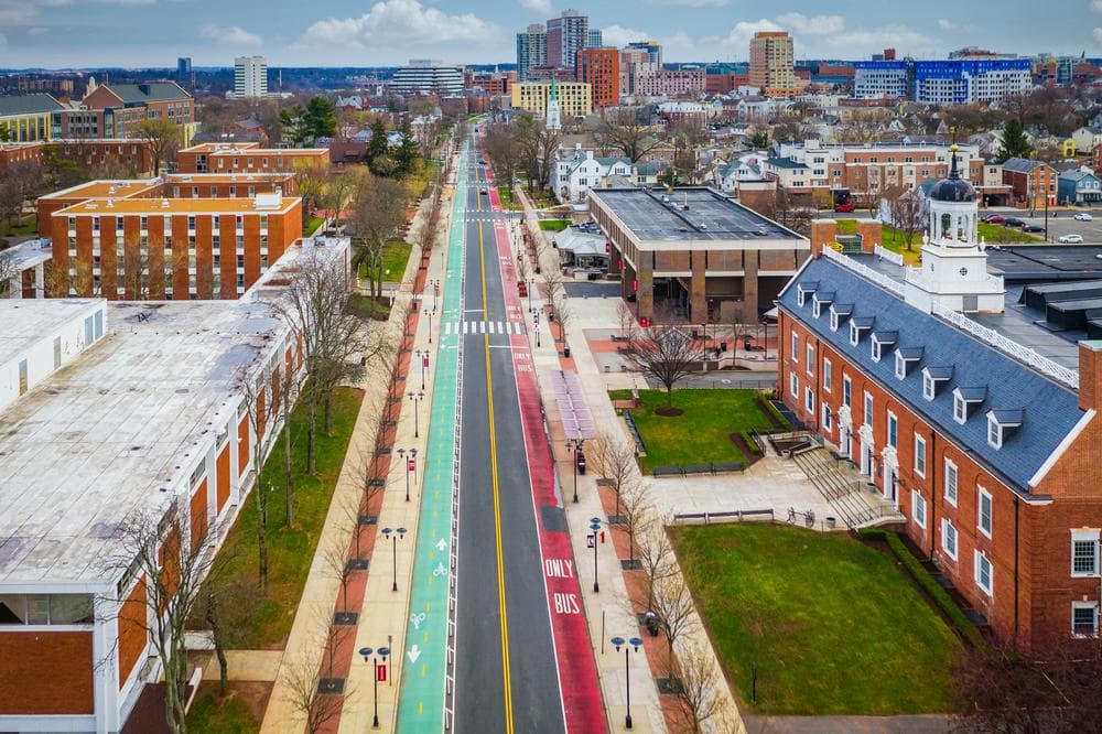 Aerial view of Rutgers University College Avenue campus